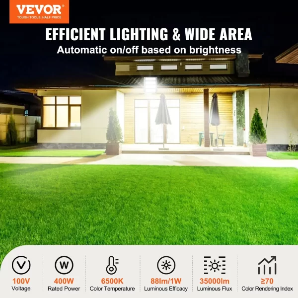 VEVOR LED Stadium Light 400W 35000LM LED Flood Light 6500K Daylight White IP65