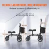 VEVOR Folding Knee Scooter, Carbon Steel Steerable Knee Walker with Height-Adjustable Handlebar & Knee Pad, All-Terrain Solid Wheels, Dual Brakes, Leg Recovery Scooter for Broken Ankle Foot Injuries - Image 2