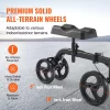 VEVOR Folding Knee Scooter, Carbon Steel Steerable Knee Walker with Height-Adjustable Handlebar & Knee Pad, All-Terrain Solid Wheels, Dual Brakes, Leg Recovery Scooter for Broken Ankle Foot Injuries - Image 3