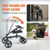 VEVOR Folding Knee Scooter, Carbon Steel Steerable Knee Walker with Height-Adjustable Handlebar & Knee Pad, All-Terrain Solid Wheels, Dual Brakes, Leg Recovery Scooter for Broken Ankle Foot Injuries - Image 5