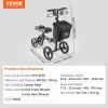 VEVOR Folding Knee Scooter, Carbon Steel Steerable Knee Walker with Height-Adjustable Handlebar & Knee Pad, All-Terrain Solid Wheels, Dual Brakes, Leg Recovery Scooter for Broken Ankle Foot Injuries - Image 6