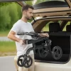 VEVOR Folding Knee Scooter, Carbon Steel Steerable Knee Walker with Height-Adjustable Handlebar & Knee Pad, All-Terrain Solid Wheels, Dual Brakes, Leg Recovery Scooter for Broken Ankle Foot Injuries - Image 7
