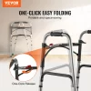 VEVOR Folding Walker Aluminum Mobility Walker Aid with Adjustable Height 350LBS